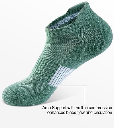QUEENFUR Ankle Socks For Women Running No Show Athletic Socks Compression Hiking Socks 6 Pairs - Görsel 2