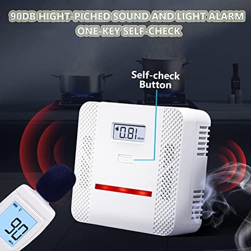 Smoke and Carbon Monoxide Alarm Smoke Detector Carbon Monoxide Detector Combo with LCD Display Led Indicator Loud Sound Alert Test Button, CO Alarm with UL 217 & UL 2034 Standard - Görsel 3