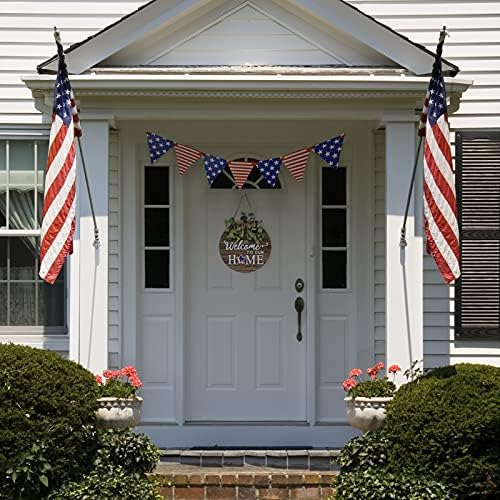 Interchangeable Seasonal Welcome Sign Front Door Decoration, Rustic Round Wood Wreaths Wall Hanging Outdoor, Farmhouse, Porch, for Spring Summer Fall All Seasons Holiday Halloween Christmas. - Görsel 7