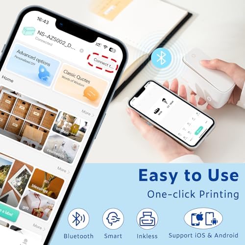 Label Maker Machine with Tape, Bluetooth Label Maker, Portable & Rechargeable Sticker Maker Label Printer with Built-in Cutter, Compatible with iOS Android, White - Görsel 3