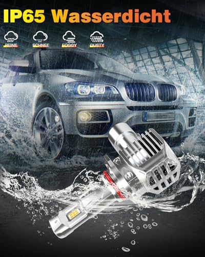 OUSHI HB3 halojen lamba, 24000 lm, %600 parlaklık HB3 far lambası, 6000 K Xenon beyaz HB3 halojen ampul, 9 – 32 V 9005 HB3 kısa huzmeli far, 2 adet - Görsel 6