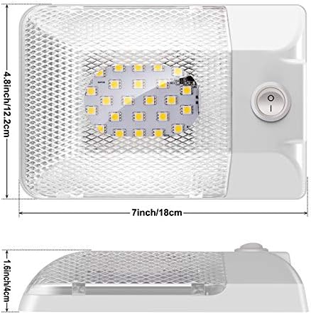 ShinePick LED iç aydınlatma, otomobil, otomobil iç mekan aydınlatması, DC 12 V 300 lm, RV tavan lambası, iç lamba, ON/Off şalterli, otomobil, karavan, kamyon, karavan, tekne için evrensel aydınlatma - Görsel 7