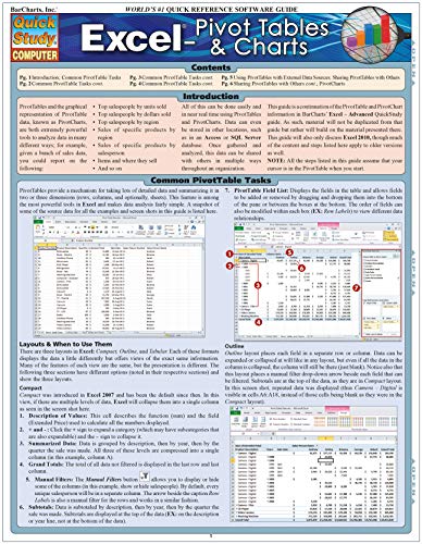 Excel Pivot Tables & Charts Laminated Reference Guide (QuickStudy Computer) - Görsel 3