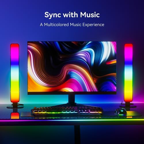 LED Light Bar, Music Sync RGB IC Light Bar, USB Ambient Lamp, Color Changing Gaming TV Backlight with Remote Control, 15 Dynamic Modes for Room Gaming Decoration - Görsel 2