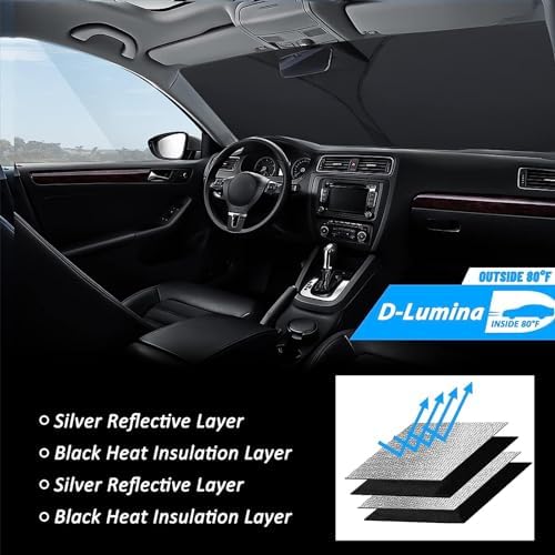 D-Lumina M.ercedes-Benz G G500 2009-2020 sınıfı için ön cam güneşliği, UV ışınlarına karşı araç ön cam koruması, katlanabilir ve taşınabilir - Görsel 7
