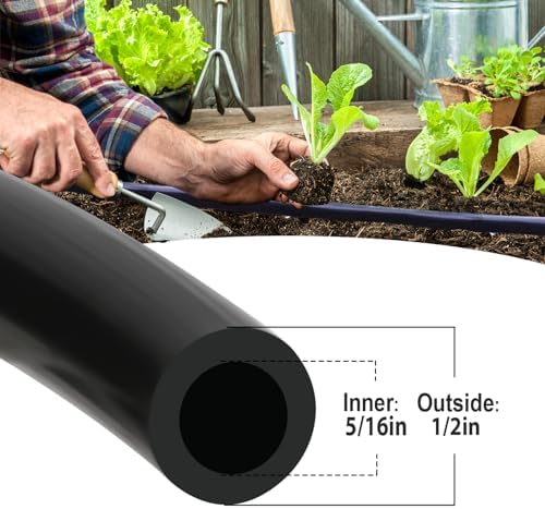Sulataya 1,27 cm Tropfbewässerungsschlauch - 15 m Hauptschlauch für Gartenbewässerungssystem, Pflanzenbewässerung, Bewässerungsleitung - Görsel 2