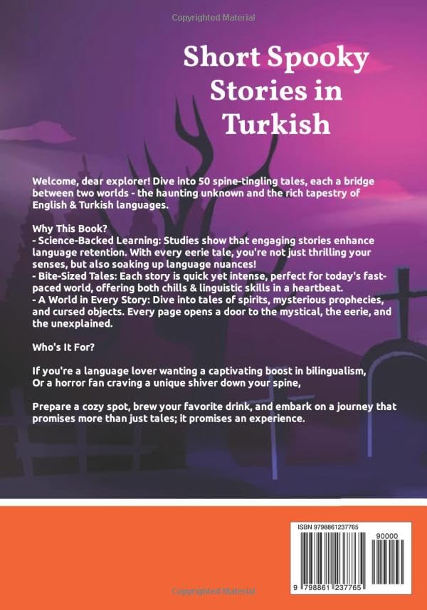 50 Short Spooky Storiеs in Turkish A Bilingual Journеy in English and Turkish | A Dual-Language Book: English - Turkish: Haunted Tales in English and ... Spooky Stories (Books for Learning Turkish) - Görsel 2