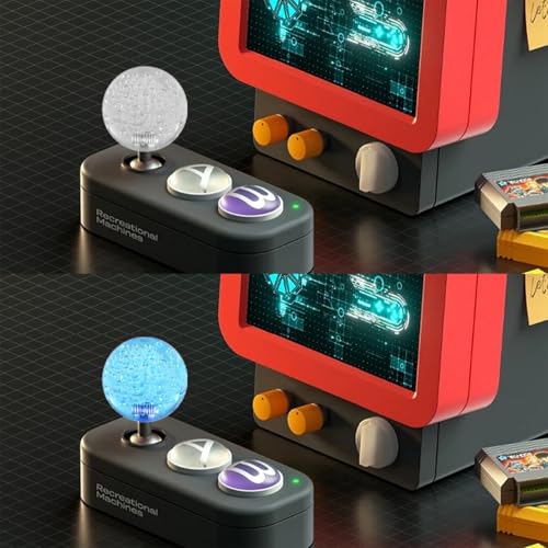 Boguish Crystal Joystick Blue and White Handle M6 Top Ball Head Easy Install Controller Game DIY Rocker Round Head Parts Replacement for Arcade Games - Görsel 7