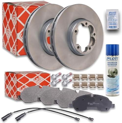 2x Fren Pedi Ø288mm + Balatalar Fren Balataları Ön Set Ön Aks + Temizleyici