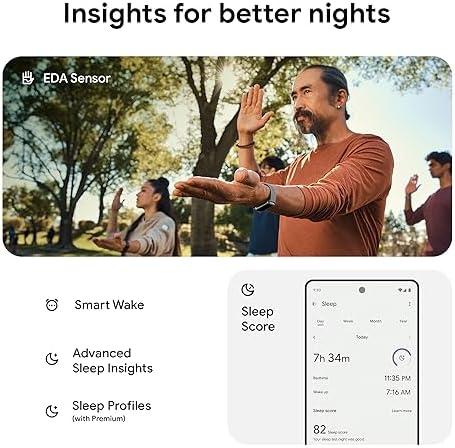 Fitbit Charge 6 Fitness Tracker with Google apps, Heart Rate on Exercise Equipment, 6-Months Premium Membership Included, GPS, Health Tools and More, Obsidian/Black, One Size (S & L Bands Included) - Görsel 7