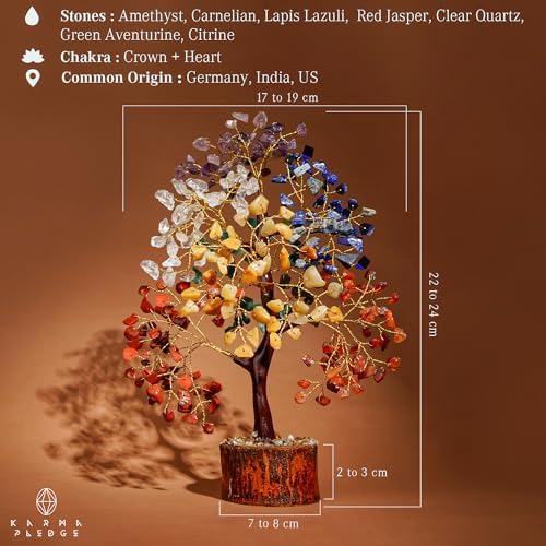 Crystal Tree of Life 7 Chakra Healing Crystal Trees for Home & Office Decoration, Handmade Crystal Decor Money Bonsai Trees for Positive Energy, Good Luck Spiritual Birthday Gifts for Women, Mom - Görsel 3