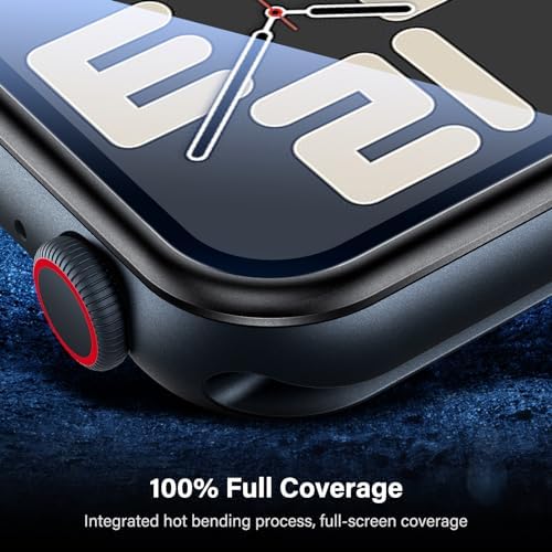 Uyiton 2 Pack for Apple Watch SE/6/5/4 Screen Protector 40mm, [Strong Adsorption] Titanium Alloy Frame+Diamond Hard Tempered Glass Full-Coverage High-Touch iWatch 40 mm Protective Cover, Black - Görsel 6