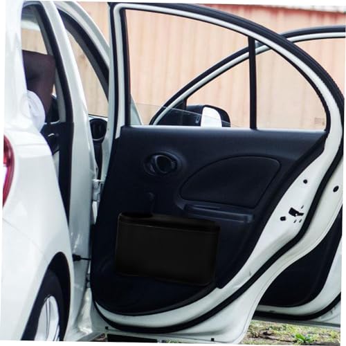 BUGUUYO Auto Mülleimer Auto Müll Halter Auto-müllbehälter Autozubehör Auto-mülleimer Mülleimer Für Autositz Autotür Mülleimer Mit Deckel Autotür-mülleimer Kleiner Automülleimer Black Leder - Görsel 7