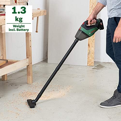 Bosch akülü elektrikli süpürge UniversalVac 18 (2,5 Ah akü, 18 Volt sistem, kartonda), Yeşil - Görsel 3
