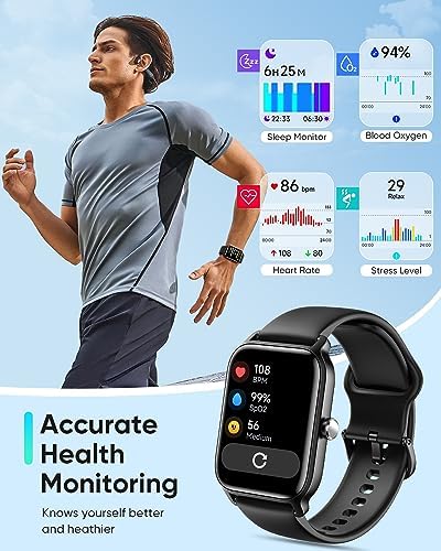 Fitpolo Smart Watch for Men Women Android, Alexa Built-in [1.8" HD Screen] IP68 Waterproof Fitness Watch Bluetooth Call for Android & iPhone with Heart Rate/Sleep/SpO2 Monitor,100 Sports Trackers - Görsel 3