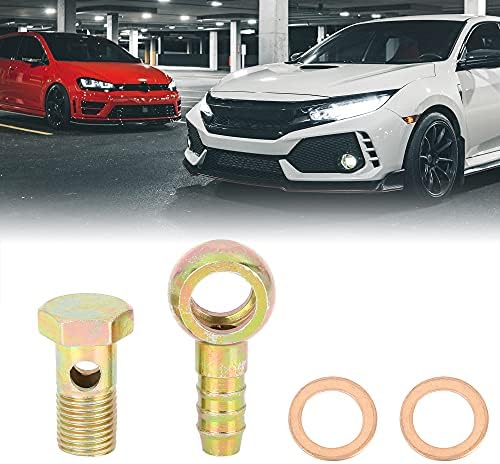 X AUTOHAUX İçi boş vida 14 mm motosiklet freni banjo içi boş vida bağlantı parçaları cıvata yıkama kiti M14x1,5 - Görsel 2