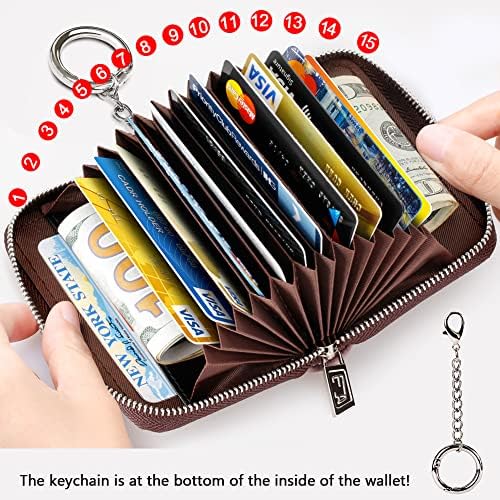 FurArt Credit Card Wallet, Zipper Card Cases Holder for Men Women, RFID Blocking, KeyChain Wallet, Compact Size - Görsel 3