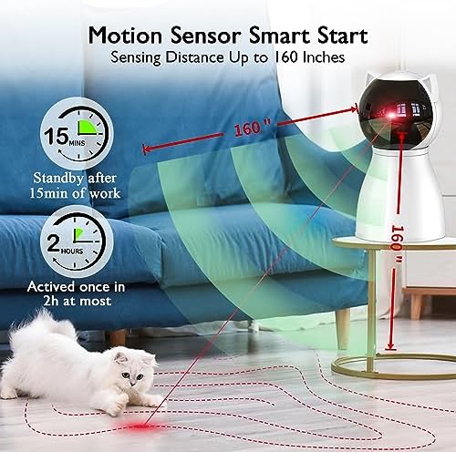 Valonii Cat Toys [2023 Newly Upgraded] Real Random Trajectory Rechargeable Motion Activated Cat Laser Toy Automatic,Interactive Cat Toys for Indoor Cats/Kitten/Dogs - Görsel 3