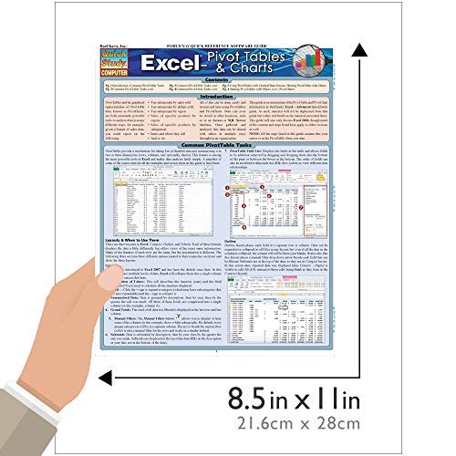 Excel Pivot Tables & Charts Laminated Reference Guide (QuickStudy Computer) - Görsel 4
