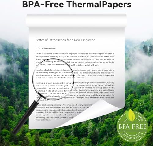 US Letter Thermal Printer Paper 8.5 x 11" for P81 Portable Thermal Printer, 4 Rolls Thermal Paper, Full Length 354", BPA Free Thermal Printer Paper - Görsel 3