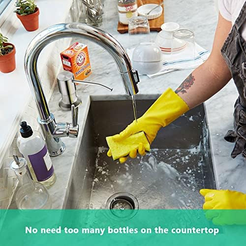 Soap Dispenser for Kitchen Sink, Built in Sink Soap Dispenser (Brushed Nickel), Countertop Soap Dispenser Pump with 47" Extension Tube kit, No Need to Fill Little Bottle Again (Longer Thread Shaft) - Görsel 5