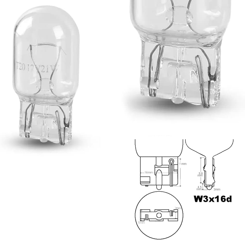 LIGHTWORLD24 10 x W21W T20 12 V 21 W | Halojen Araç Araç Lambaları | Son derece uzun ömürlü | ‎7440 W3X16D fren lambası, geri vites lambası, sinyal lambası için - Görsel 2