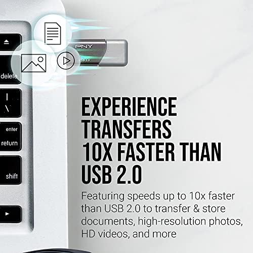 PNY 128GB Turbo Attaché 3 USB 3.0 Flash Drive, 2-Pack, Silver - Görsel 5