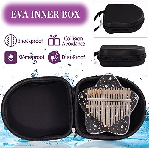 Cute Kalimba Thumb Piano 17 Keys-Star Crystal Acrylic Finger Piano-Portable Mbira Musical Instruments Cute Christmas Gift with Tune Hammer and Study Instruction for Adults Beginners - Görsel 4