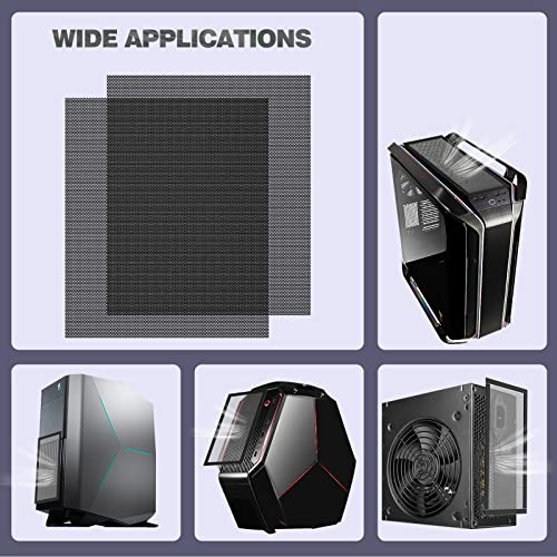 MoKo 400x300mm DIY PC Case Dust Mesh Filter, [2 Pack] PVC Dustproof Magnetic Dust Filter Cover, PC Mesh Grill with Magnetic Frame Strip Computer Cooler Fan Dust Filter for Computer PC Case, Black - Görsel 7