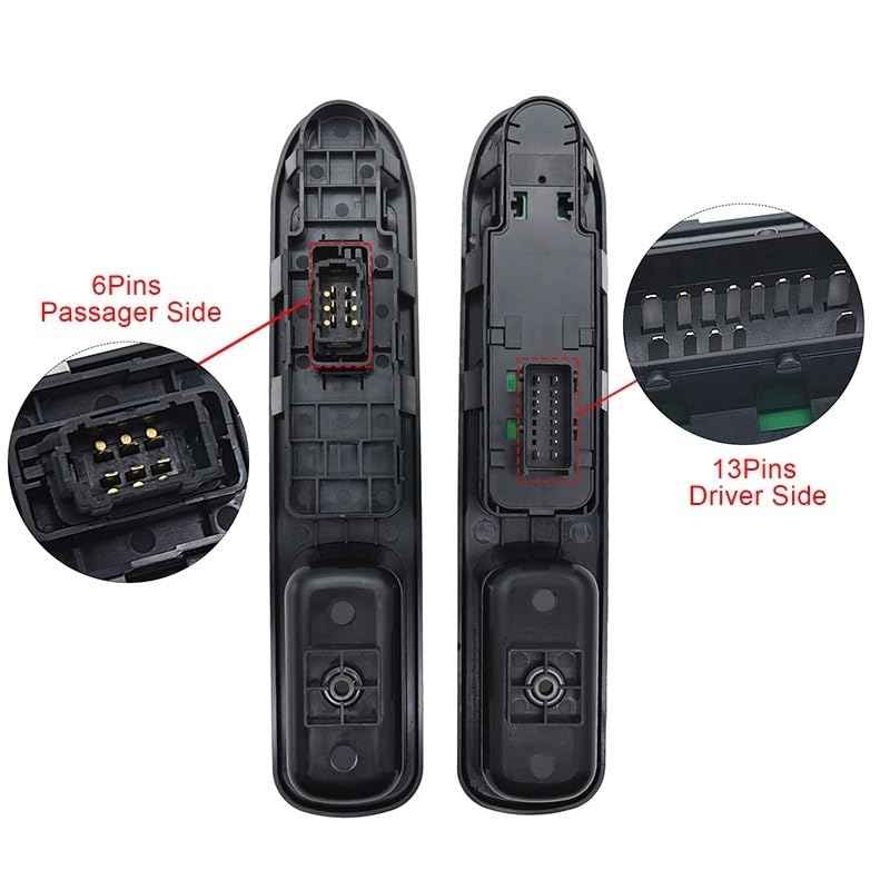Autofenster-Steuerschalter Für Peugeot 207 2007-2015 6554QC 6490HQ 2PCS Fahrerseite Passagierseite Fenster Control für Schalter 6554HJ 6554.QC Elektrischer Fensterheberschalter - Görsel 2