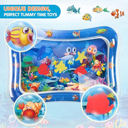 Infinno Inflatable Tummy Time Mat Premium Baby Water Play Mat for Infants and Toddlers Baby Toys for 3 to 24 Months, Strengthen Your Baby's Muscles, Portable - Görsel 3