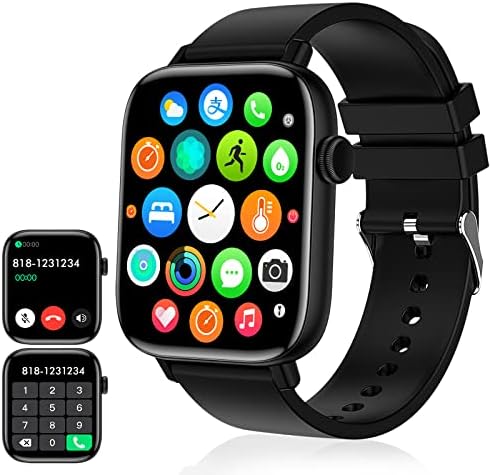 PJYUBVOR 1.90'' with Smart Watch(Answer/Make Calls),Smart Fitness Tracker Watches for Android/iOS Phones,Bluetooth Call and Text Message/Sleep Monitor/Heart Rate/Android Smartwatch for Women Men - Görsel 1