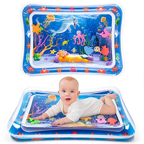 Tummy Time Water Mat丨Inflatable Tummy Time Water Play Mat for Babies, Infants and Toddlers 3 to 12 Months Promote Development Toys Baby Gifts - Görsel 1