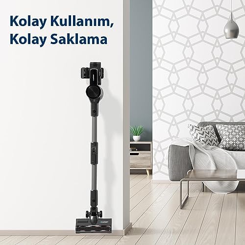 BLAUPUNKT Blaupunkt A30T Şarjlı Vacumaster Kablosuz Dikey Süpürge 300W Gri - Görsel 2