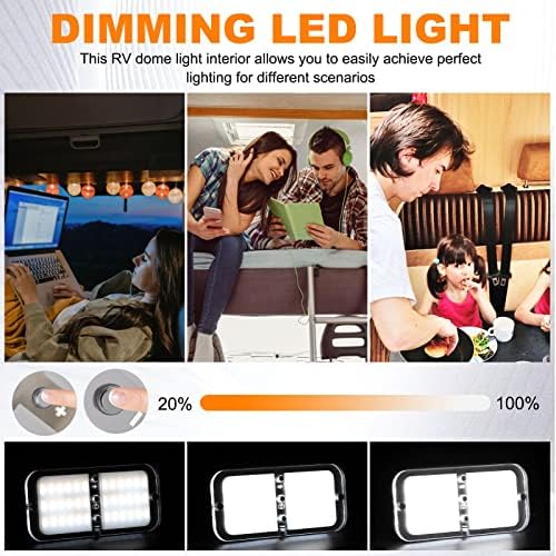 Kriogor LED tavan lambası, 12 V, anahtarlı/uzaktan kumandalı, 4 mod, 3 ayar şalteri, LED iç aydınlatma, 12 V, 72 LED 800 lm, kısılabilir, araç iç mekan aydınlatması, evrensel - Görsel 4