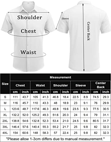 COOFANDY Men's Linen Shirts Short Sleeve Casual Shirts Button Down Shirt for Men Beach Summer Wedding Shirt - Görsel 6