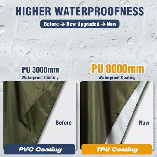 Anyoo Waterproof Rain Poncho Lightweight Reusable Hiking Hooded Coat Jacket for Outdoor Activities - Görsel 2