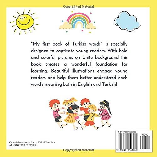 My First Book Of Turkish Words My First Words in Turkish | My First Bilingual Book | Turkish English Picture Dictionary | Turkish English Beginners ... Turkish For Kids | Türkçe İngilizce Kitap - Görsel 2