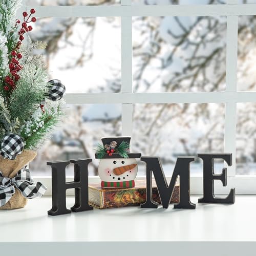 Glitzhome Interchangeable Home Table Signs with 13 Pcs Seasonal Icons, Wooden Interchangeable HOME Sign for Holiday Decor, Home Letter Sign Ornaments Set Interchangeable Holiday Decorative Shelf Sign - Görsel 5
