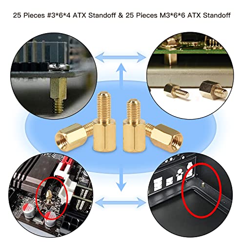 502PC Computer Motherboard Screws Kit, Motherboard Standoffs Screws for Universal HDD Hard Drive, SSD, PC Case, PC Fan, Power Supply, Graphics, CD-ROM, ATX Case, for DIY PC Installation & Repair - Görsel 3