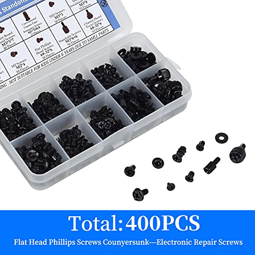 400PCS Computer Screws Motherboard Standoffs Assortment Kit for Universal Motherboard, HDD, SSD, Hard Drive,Fan, Power Supply, Graphics, PC Case for DIY & Repair - Görsel 6