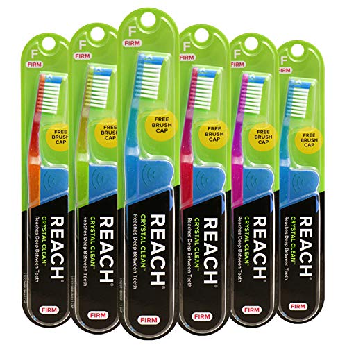 Reach Crystal Clean Toothbrush, Medium Bristles, 1 Count, Pack of 6 - Görsel 1