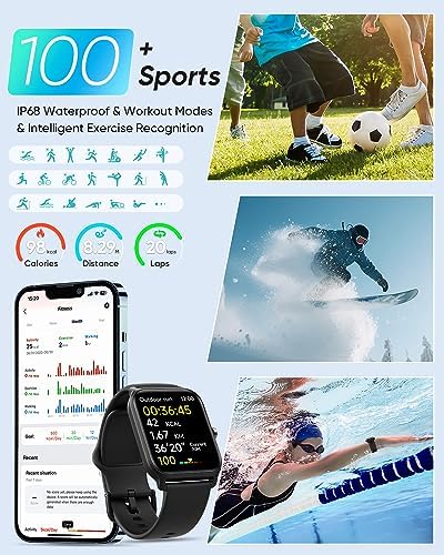 Fitpolo Smart Watch for Men Women Android, Alexa Built-in [1.8" HD Screen] IP68 Waterproof Fitness Watch Bluetooth Call for Android & iPhone with Heart Rate/Sleep/SpO2 Monitor,100 Sports Trackers - Görsel 6