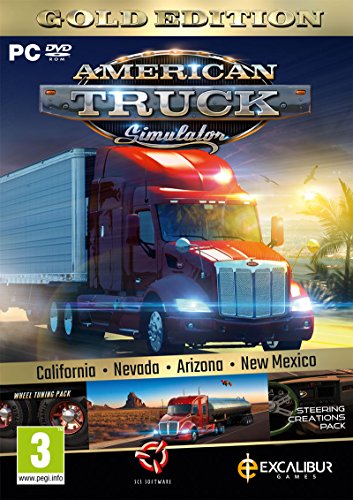 American Truck Simulator Gold (New Mexico DLC/Wheel Turning/Steering Creations) (PC DVD) - Görsel 1