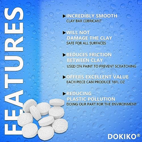 100pcs Car Clay Bar Lubricant Tablets-Clay Lube for Car Detailing,Use with Clay Bar or Clay Pad,100 Pcs=1600 fl oz, Works on Cars, Trucks, SUVs, & More - Görsel 5