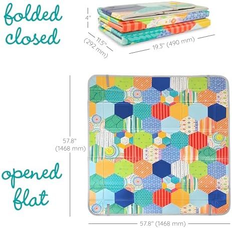 Infantino Foldable Soft Foam Mat, Extra Large Double-Sided Cushioned Portable Play Mat with Fold-Up Sides, Non Slip Crawling & Playing for Infants and Toddlers, Multicolor - Görsel 2