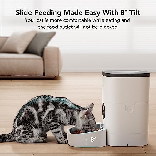 PETLIBRO Automatic Cat Feeder, Automatic Cat Food Dispenser with Timer Interactive Voice Recorder, Auto Cat Feeder with 1-4 Meals Control Dry Food - Görsel 4