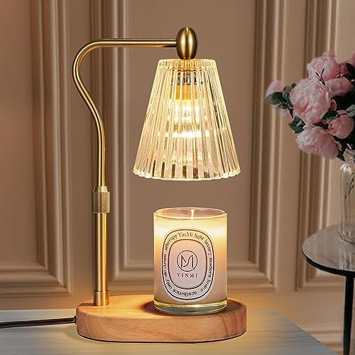 Candle Warmer Lamp with Timer Dimmer Adjustable Height, Electric Wax Warmer Vintage Home Decor for Scented Jar Candles - Görsel 1