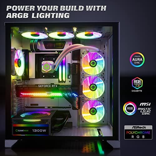 GAMEMAX 1300W Power Supply, ATX 3.0 & PCIE 5.0 Ready, 80+ Platinum Certified, Addressable RGB with 5V Motherboard Sync, 100% Japanese Capacitors, Fully Modular, RGB-1300 - Görsel 5