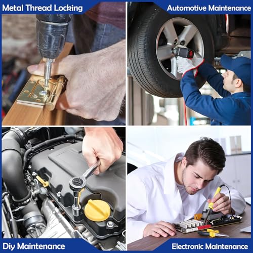 Thread Lock Bule, 243 Medium Strength Lock Tight Threadlocker Anti-Rust&Loosening, Lock Tight for Gap Filling and Tighten Bolts Nuts Fasteners 50ml Round Bottle - Görsel 7